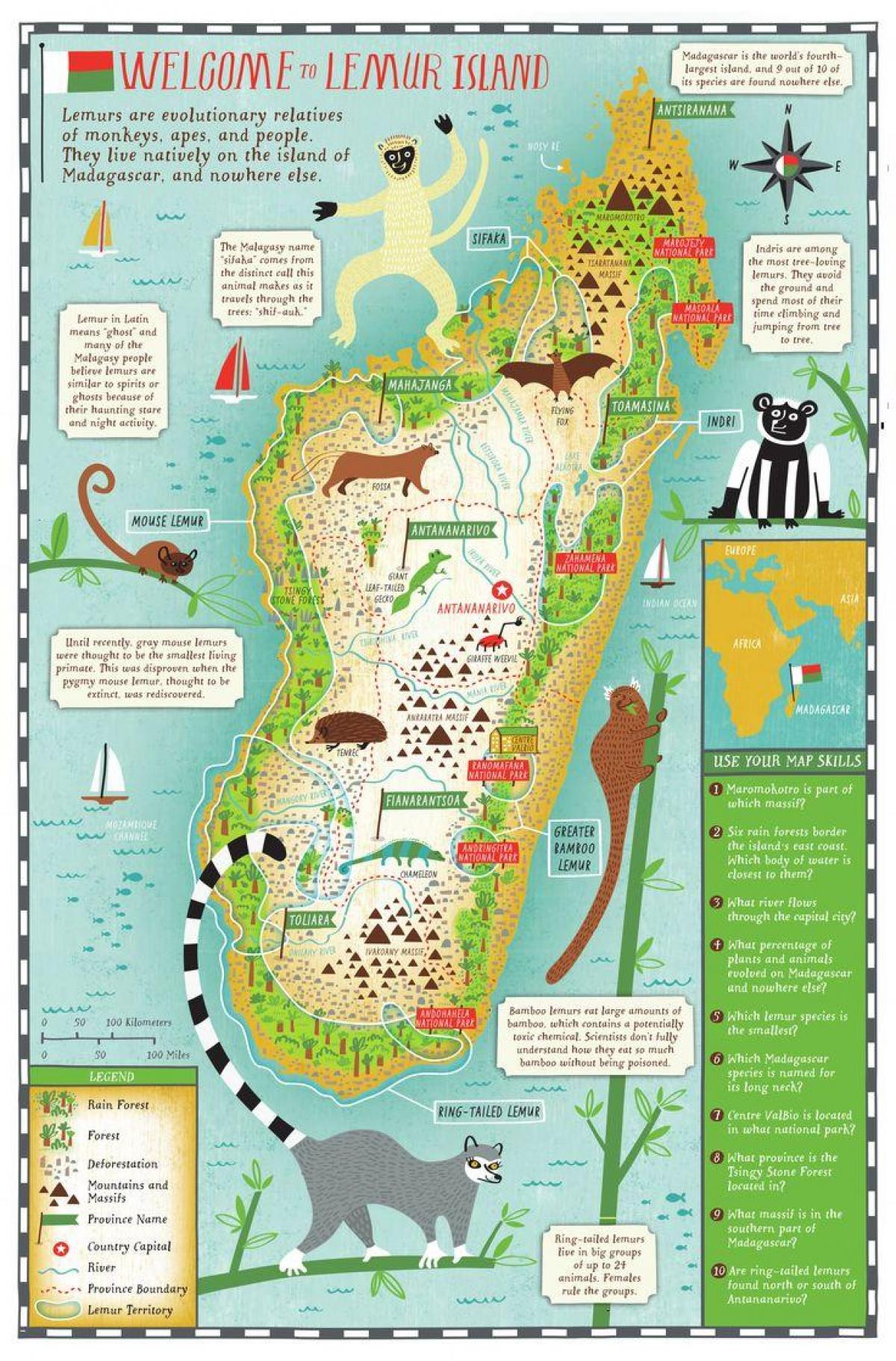 mapa Madagaskar mapa pro děti