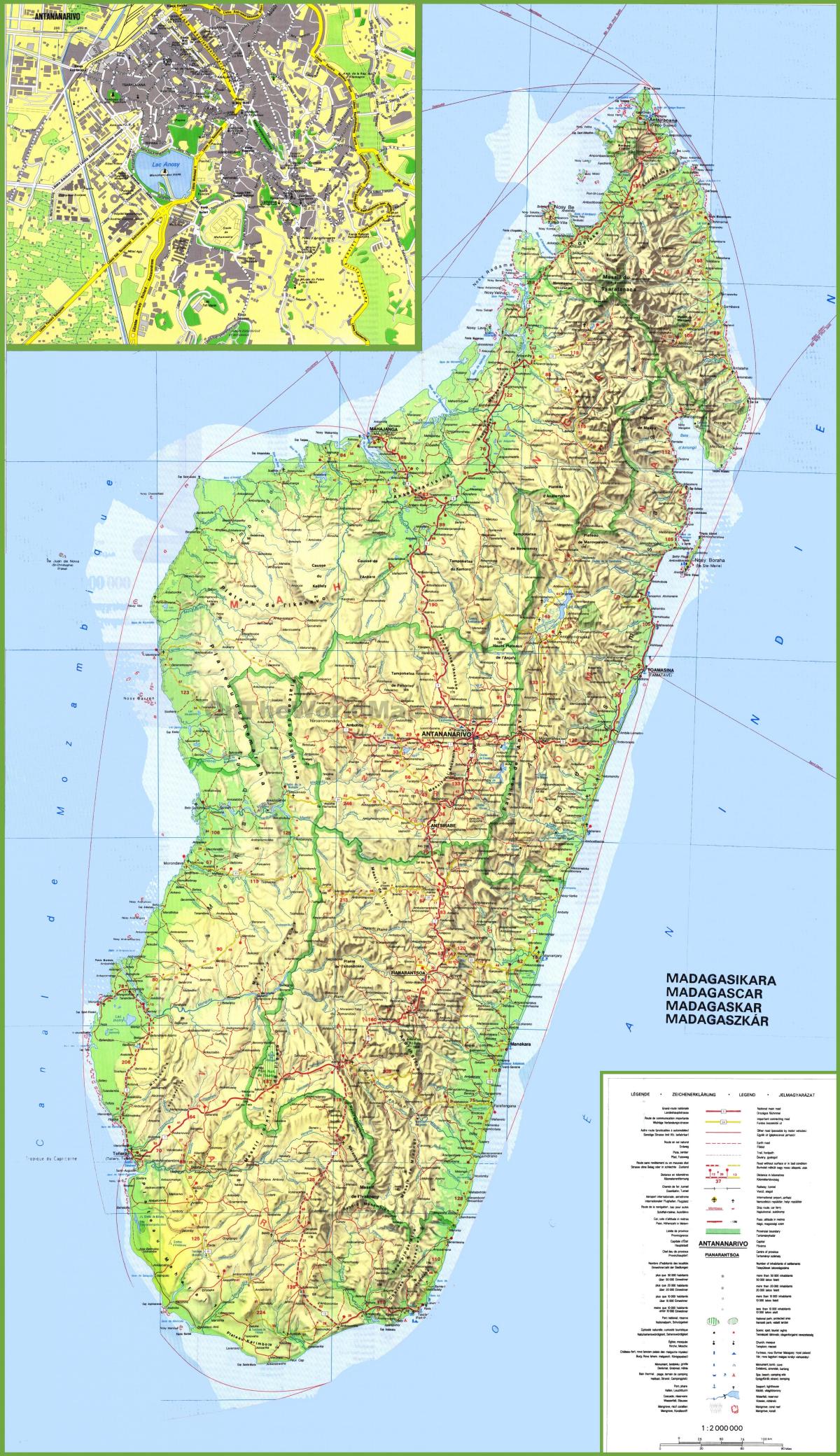 mapa ukazuje Madagaskar