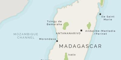 Mapa Madagaskar a okolní ostrovy