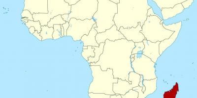 Madagaskar na africké mapě
