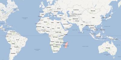 Mapa světa ukazuje, Madagaskar