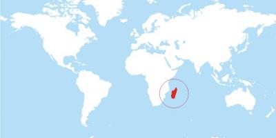 Mapa Madagaskaru místo na světě