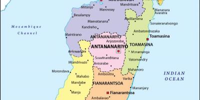 Mapa politická mapa Madagaskaru