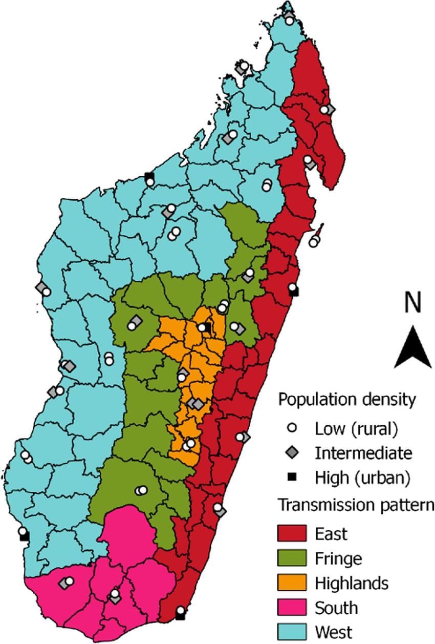 malárie Madagaskar mapa