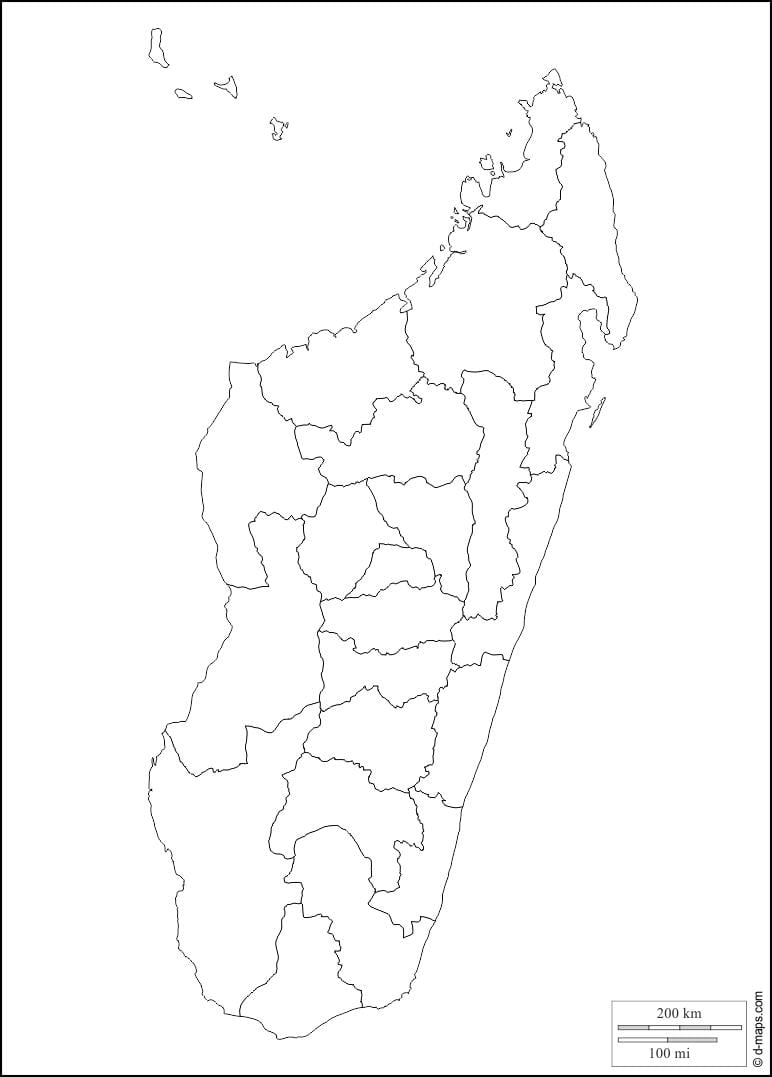 Madagaskar mapa obrys