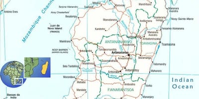 Mapa Madagaskaru řeky