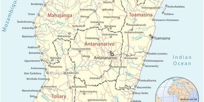 Mapa Madagaskaru letišť