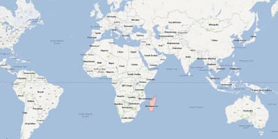 Mapa světa ukazuje, Madagaskar