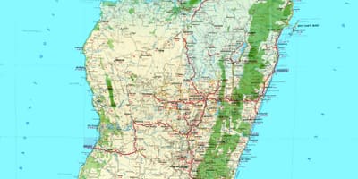 Mapa Madagaskaru topografické