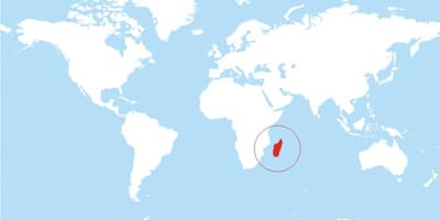 Mapa Madagaskaru místo na světě