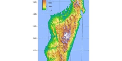Mapa Madagaskar výška